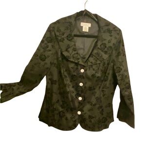 Jackie Jon Black Floral Women's Blazer | 16W